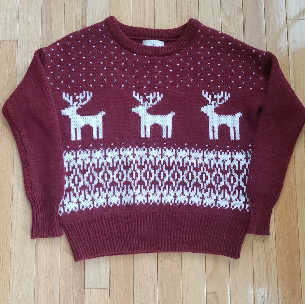 Ruby Moon Womens Sweater S Christmas Retro Holiday Wool Blend Reindeer Cottage